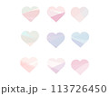 パステルカラーのカラフルなハートセット 113726450