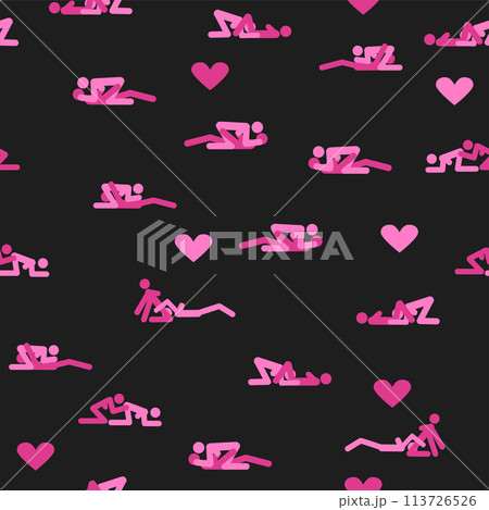 Kama Sutra, seamless pattern, design, poster, fabric. Kamasutra, sketchy poses for making love. Set. 113726526