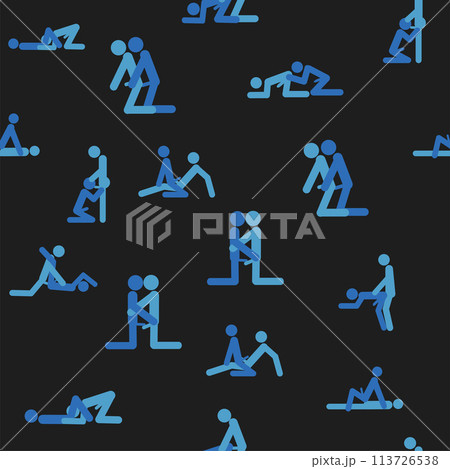 Kama Sutra, seamless pattern, design, poster, fabric. Kamasutra, sketchy poses for making love. Set. 113726538
