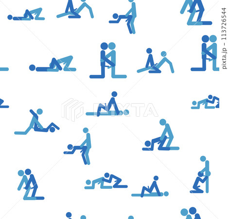 Kama Sutra, seamless pattern, design, poster, fabric. Kamasutra, sketchy poses for making love. Set. 113726544