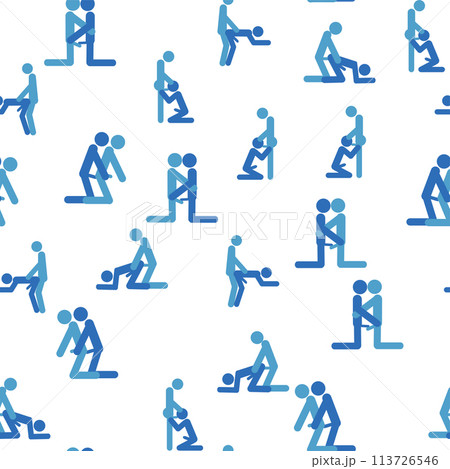 Kama Sutra, seamless pattern, design, poster, fabric. Kamasutra, sketchy poses for making love. Set. 113726546