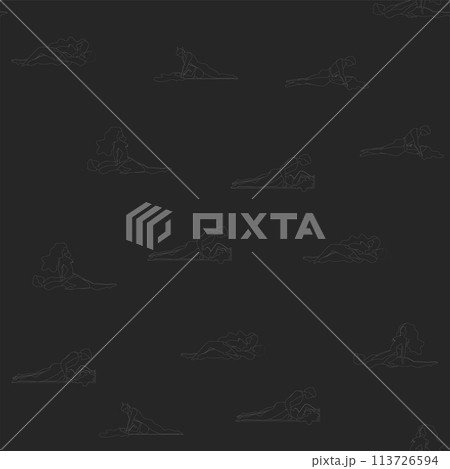 Kama Sutra, seamless pattern, design, poster, fabric. Kamasutra, sketchy poses for making love. Set. 113726594