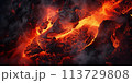 Dramatic volcanic lava eruption 113729808