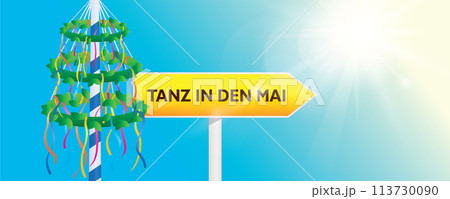 maypole celebration sign direction tanz in den...のイラスト素材 [113730090 ...