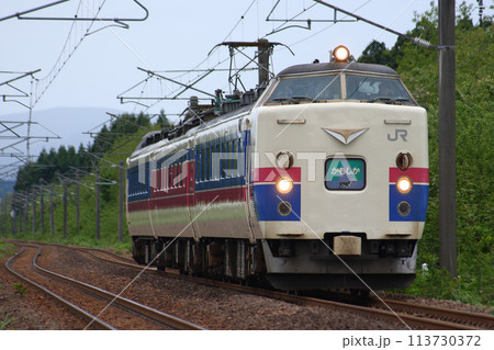 奥羽本線特急かもしか号（485系電車：秋田⇔青森） 113730372