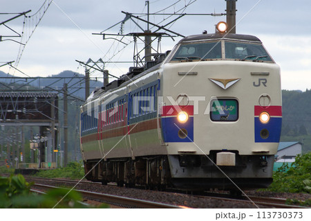 奥羽本線特急かもしか号（485系電車：秋田⇔青森） 113730373