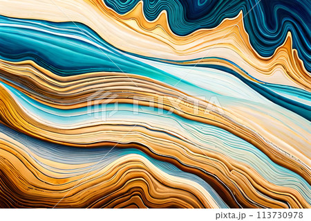 Marble abstract acrylic background. Marbling artwork texture. 113730978