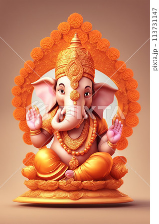 Diwali Holiday greeting card with two burning di ya. 113731147