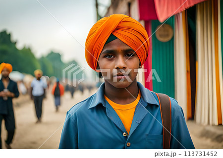 Traditional Indian boy potter artist, handicraft, skill india. 113731452