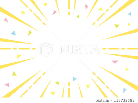 紙吹雪が飛ぶ集中線背景 紙吹雪が飛ぶ集中線背景 113732585