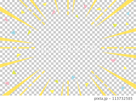 紙吹雪が飛ぶ集中線背景 紙吹雪が飛ぶ集中線背景 113732585