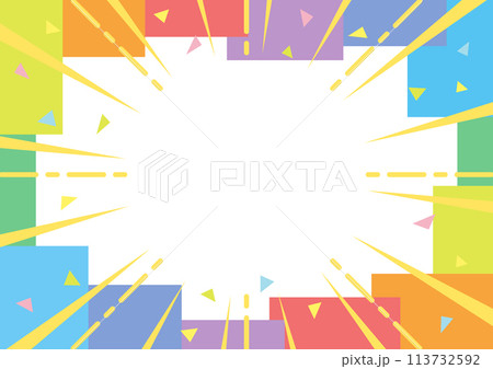 紙吹雪が飛ぶ集中線背景 113732592