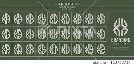 Collection of food egg shape initial letter X XX logo design Collection of food egg shape initial letter X XX logo design 113732724