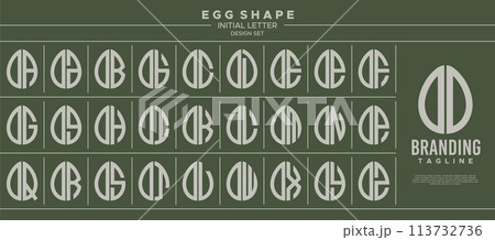 Collection of food egg shape letter O OO logo, number 0 00 design 113732736