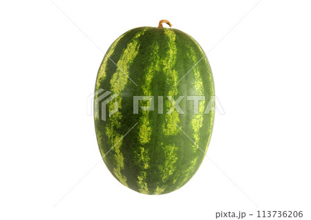 Watermelon, a staple food and natural fruit, is shown on a white background 113736206