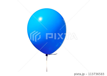 Blue happy air flying ball isolated on white background 113736583