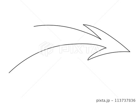 Arrow, one line drawing vector illustration. Arrow, one line drawing vector illustration. 113737836