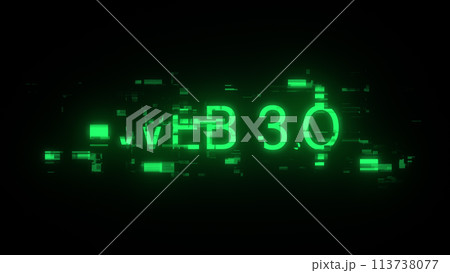 3D rendering WEB 3.0  text with screen effects of technological glitches 113738077