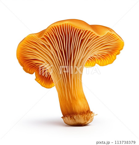 Chanterelle mushrooms isolated on white background Chanterelle mushrooms isolated on white background 113738379