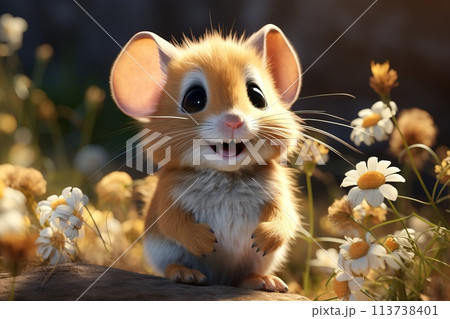 Beautiful cute mouse. AI generated Beautiful cute mouse. AI generated 113738401