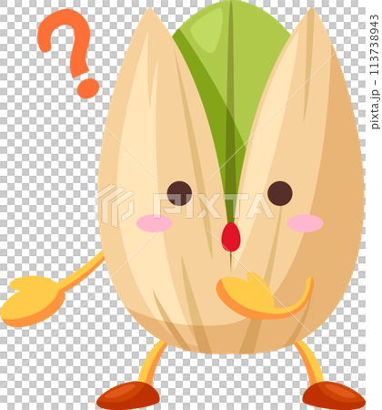 Wondering cute pistachio character 113738943