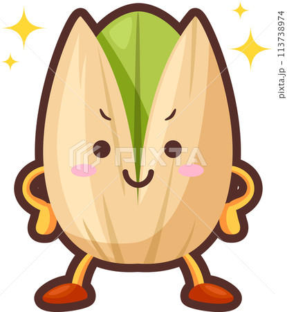 得意気なかわいいピスタチオのキャラクター 113738974