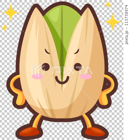 得意気なかわいいピスタチオのキャラクター 113738974