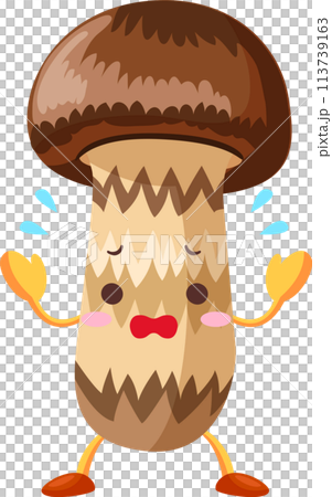 焦るかわいいマツタケのイラスト 113739163