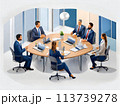 会議するビジネスマン(AI画像) 113739278