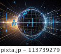 サイバー空間の地球儀(AI画像) 113739279