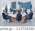 会議室でミーティングするビジネスマン(AI画像) 113739280