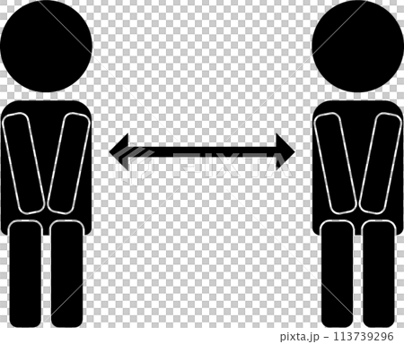 象形圖“社交距離” 113739296