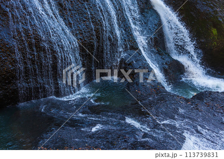 茨城県大子町の秋　日本三名瀑　紅葉の袋田の滝 113739831