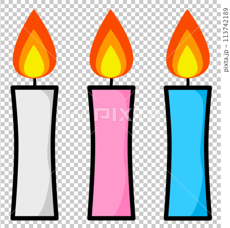 Colorful candles and lit candles illustration 113742189