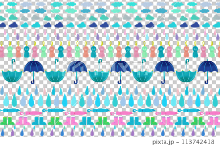 Rainy day motif pattern Rainy day motif pattern 113742418