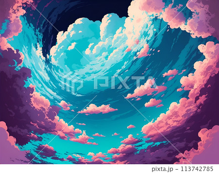 カラフルな空「AI生成画像」 113742785