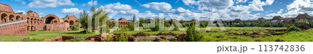 Panoramic of the inner ruined courtyard of Fort Jefferson on Dry Tortugas National Park. Panoramic of the inner ruined courtyard of Fort Jefferson on Dry Tortugas National Park. 113742836