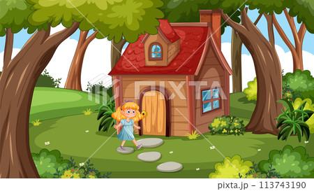 Enchanted Forest Cottage Illustration Enchanted Forest Cottage Illustration 113743190