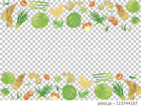 Watercolor spring vegetable frame Watercolor spring vegetable frame 113744187