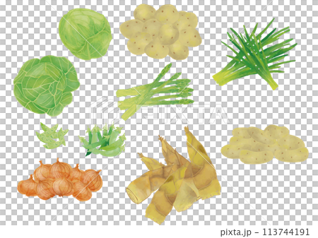 水彩風格春菜套裝1 113744191