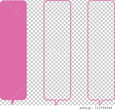 Vertical pink speech bubble set 113744584