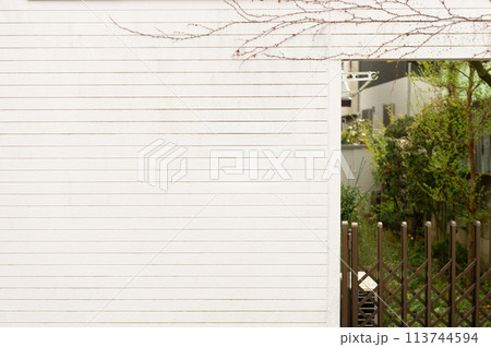 street wall background ,Industrial background, empty grunge urban street with warehouse brick wall 113744594