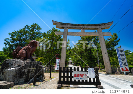 【備前国一宮】吉備津彦神社　晴れた初夏の参道2　岡山県岡山市北区 113744971