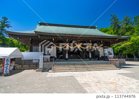 【備前国一宮】吉備津彦神社　初夏の青空と拝殿2　岡山県岡山市北区 113744976