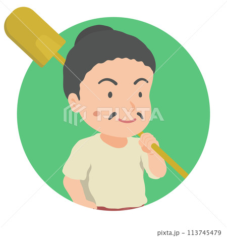 農具を持つ弥生時代の男性 農具を持つ弥生時代の男性 113745479