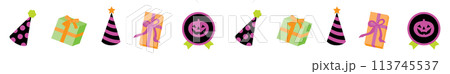 ハロウィーンのラインイラスト ハロウィーンのラインイラスト 113745537