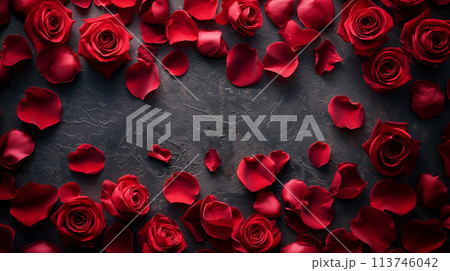 バラの背景フレーム バラの背景フレーム 113746042