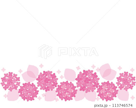 紫陽花　フレーム　ピンク 113746574