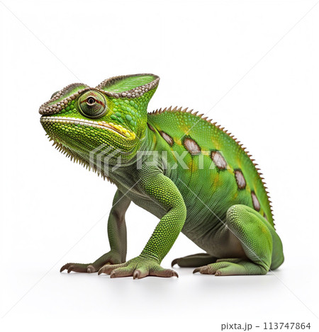 Beautiful big wild chameleon looking forward is shown in full length, Ai generated Beautiful big wild chameleon looking forward is shown in full length, Ai generated 113747864