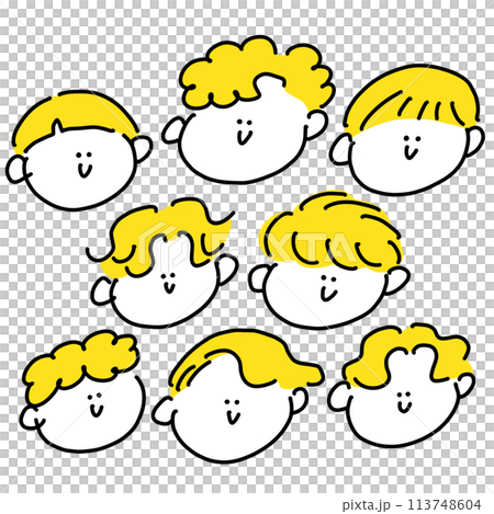 Cute male face icon Simple line drawing illustration Diversity Cute male face icon Simple line drawing illustration Diversity 113748604